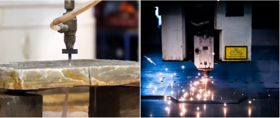 레이저 절단 VS 물 절단